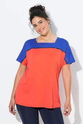 Dames functioneel shirt oversized carréhals korte mouw