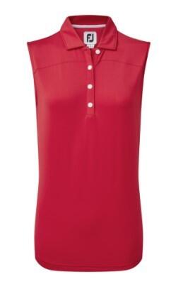 FOOTJOY Polo De Golf  Mesh Back Lisle Mouwloze   Rouge 1/1