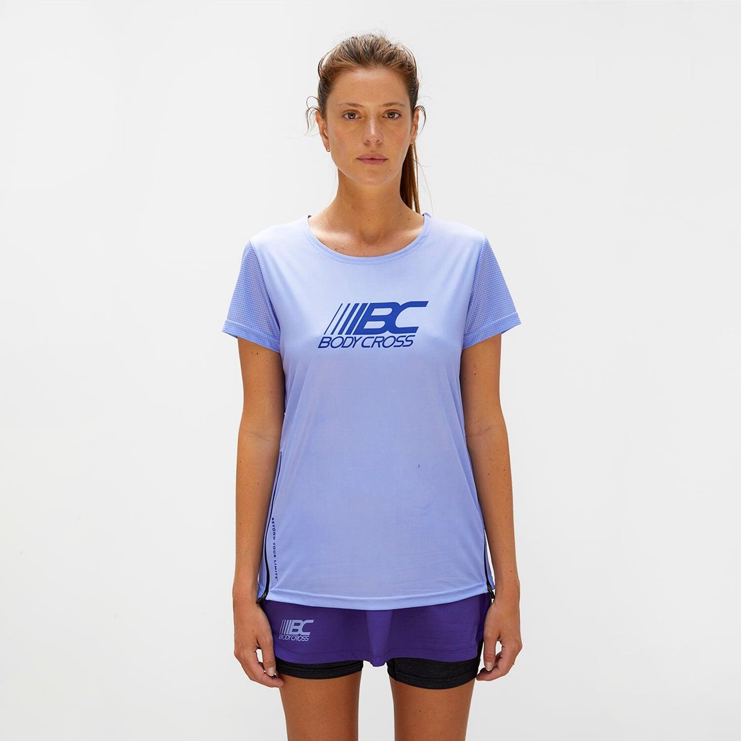 BODYCROSS Women's Running T-shirt Maximum Ventilation ZIPRUN