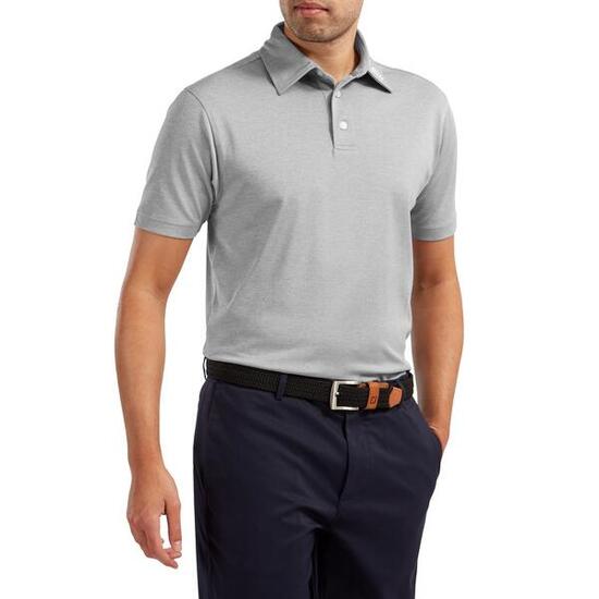 Polo da golf da uomo in piqué elasticizzato tinta unita Footjoy grigia