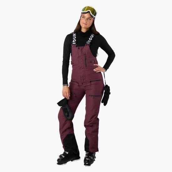 Pantalon À Bretelles Ski Femme Imperméable Freeride