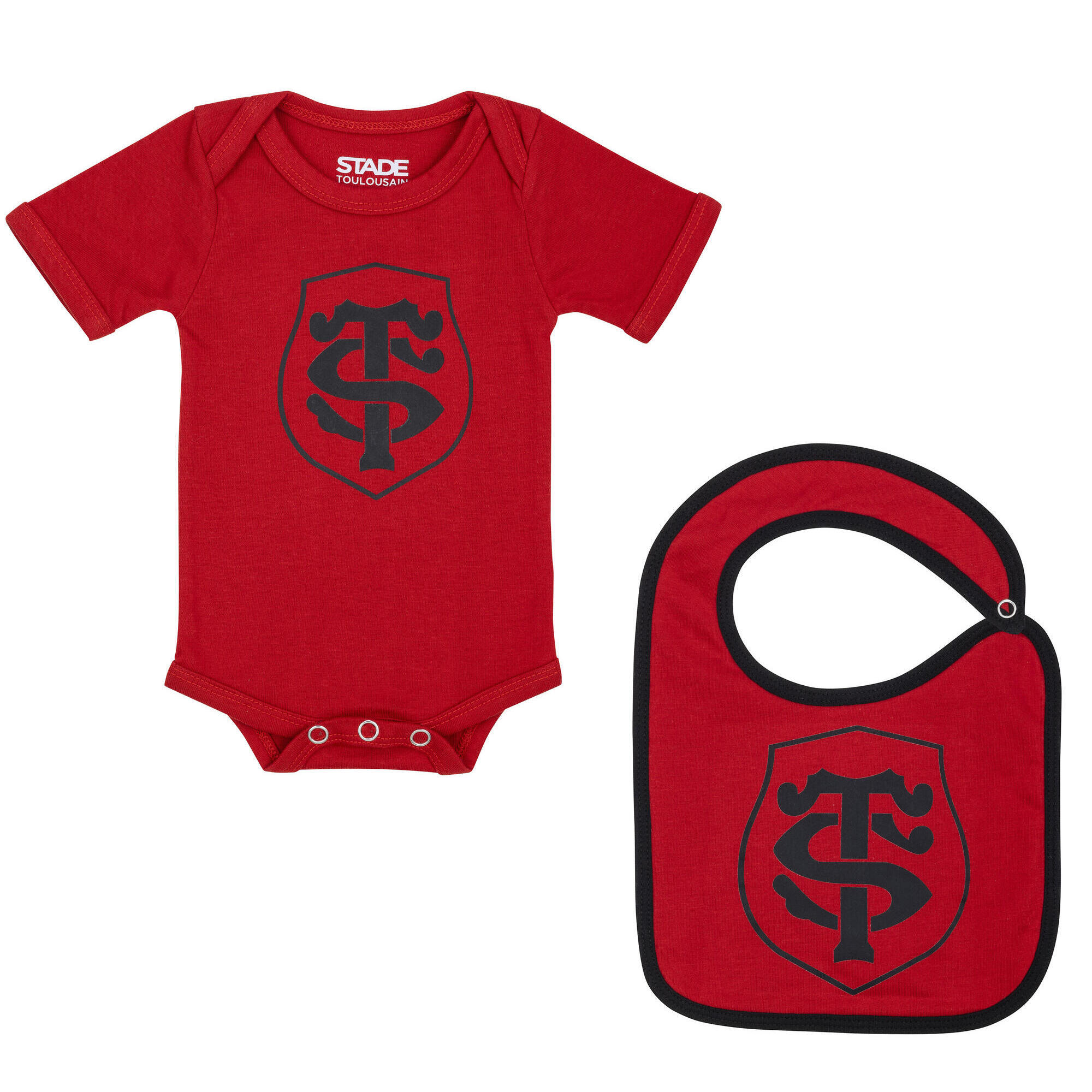 Stade Toulousain - Body Bavoir Bébé Stade Toulousain - Collection Officielle Toulouse - Rugby - T-shirt Manches Courtes - Rouge - Decathlon