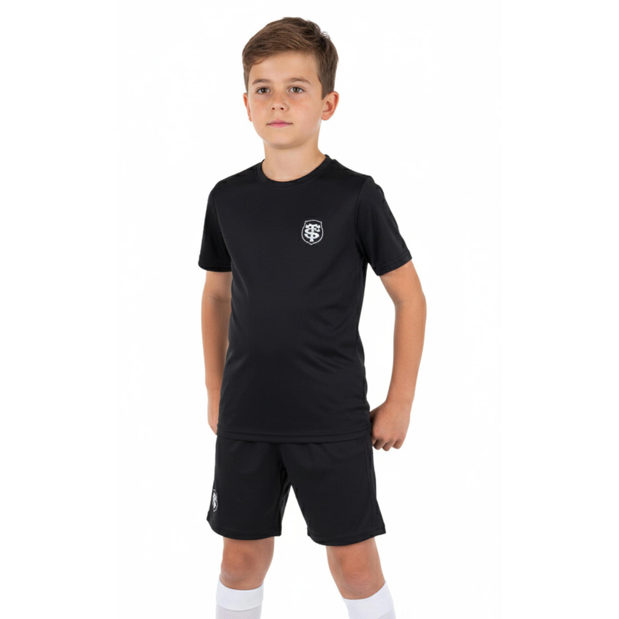 Stade Toulousain - Maillot Short Stade Toulousain - Collection Officielle Toulouse - Rugby - Maillot Manches Courtes - Noir - Decathlon