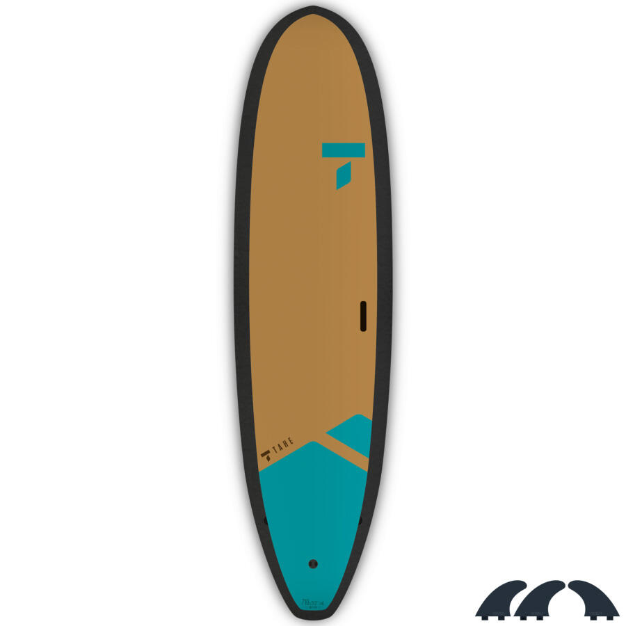 Tahe - Surf 7'10 Meteor – Idéal Pour Progresser. Fabrication Française. - Planche De Surf - Bleu|marron|noir - Decathlon
