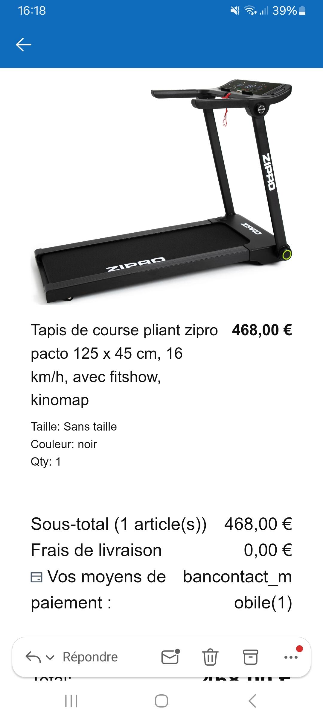 Entre Particuliers - Tapis de course Zipro pliant 3/3