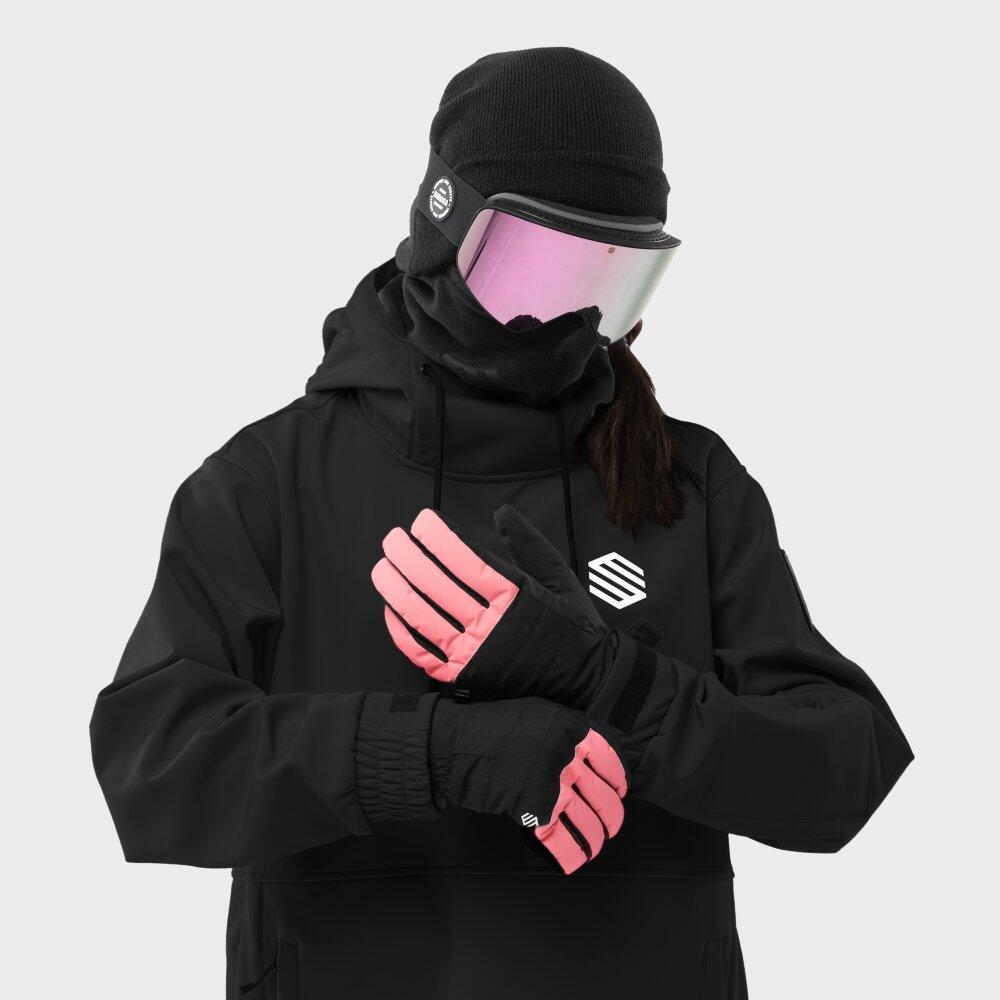 Guantes térmicos esquí esquí y nieve Hombre y Mujer VOSS Pink Negro 4/7