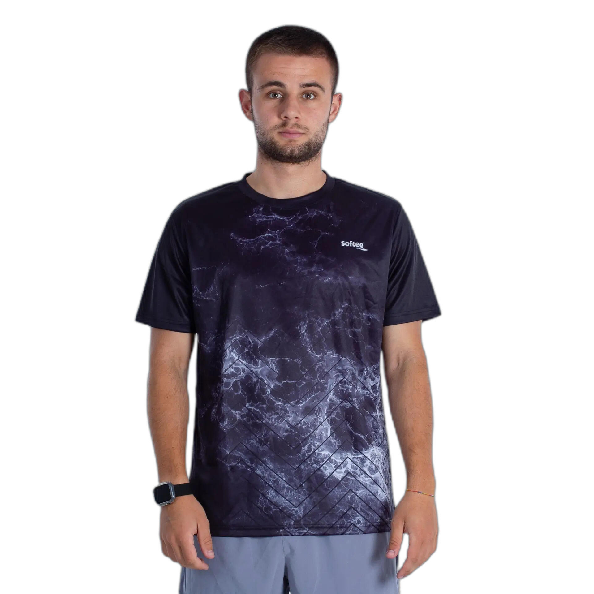 Tricou Softee Trionic Negro/Gris