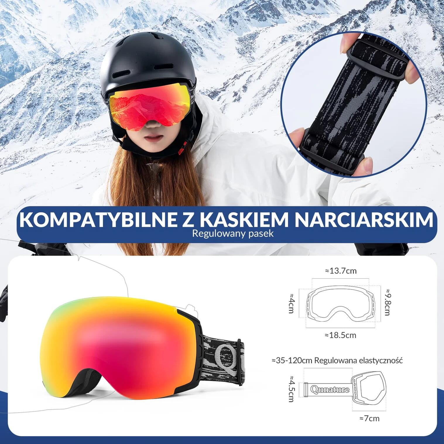 Gogle narciarskie dla dorosłych - Qunature Q023-005 3/6