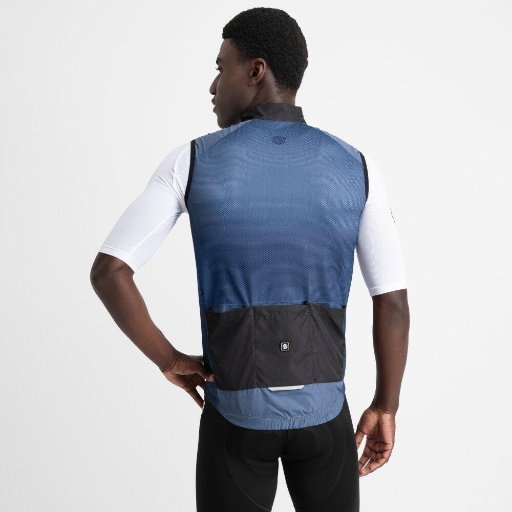 Heren Fietsen winddicht fietsvest V1 Lavaredo Blauw 6/7