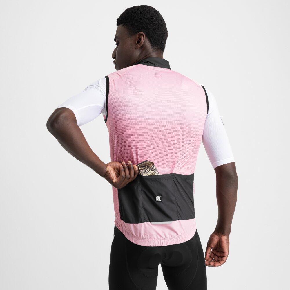 Gilet antivento da ciclismo da uomo V1 Berthel Rosa 6/7