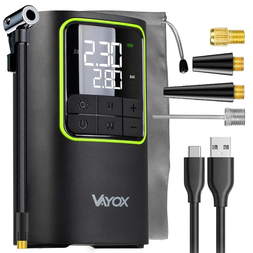 Помпа велосипедна акумулаторна Vayox VA0409 4000mAh 10,3BAR powerbank компресор