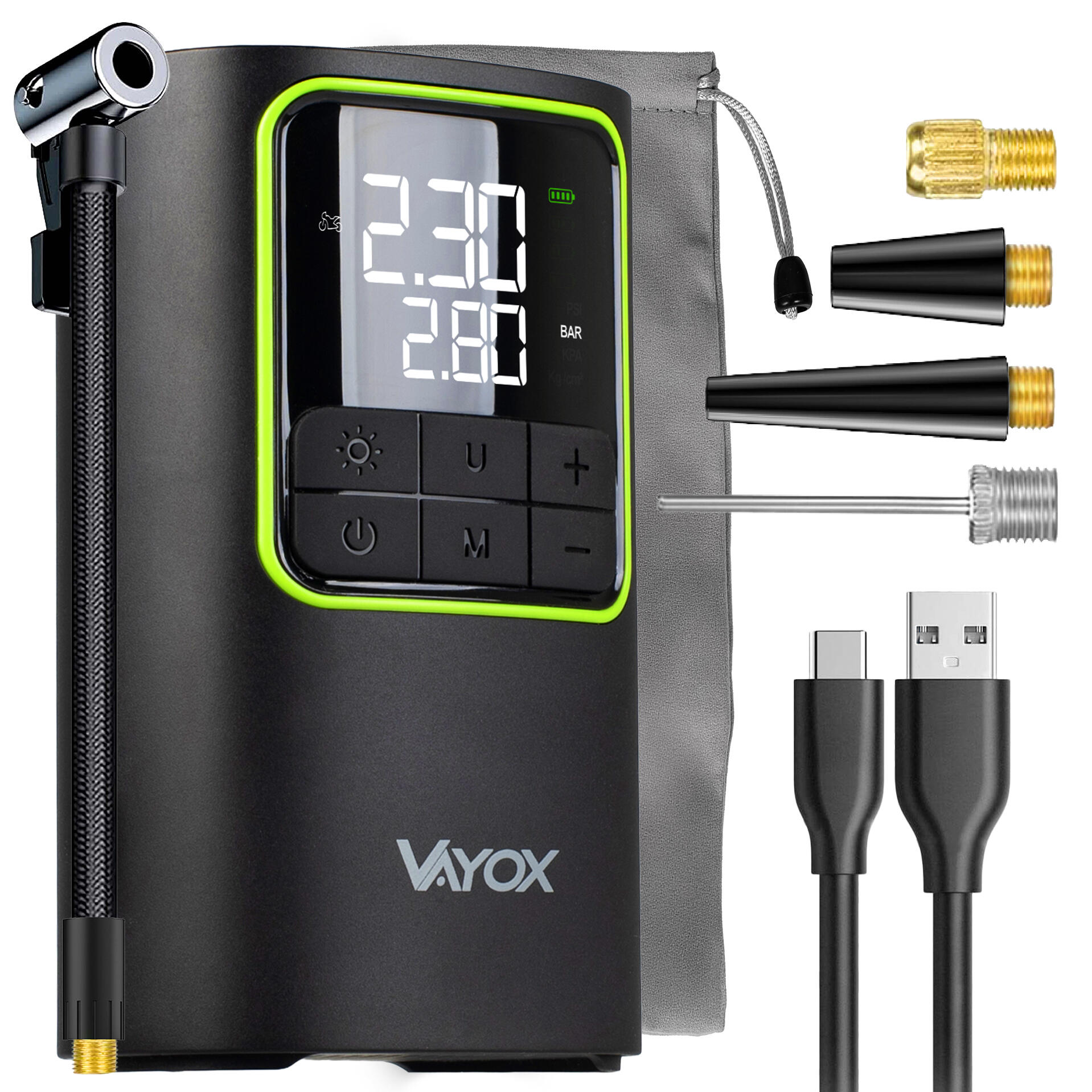 VAYOX Akumulátorová cyklistická pumpa VA0409 4000mAh 10,3BAR kompresor