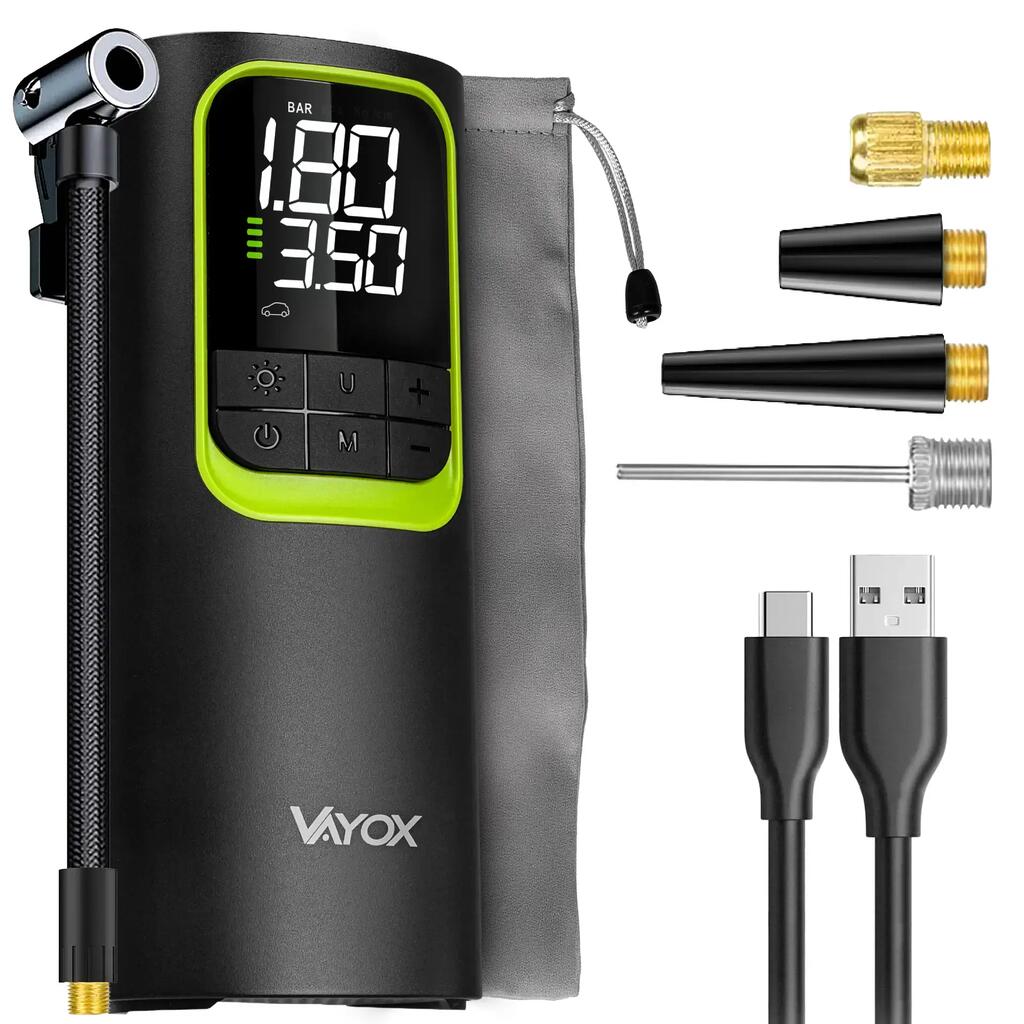 Помпа велосипедна акумулаторна Vayox VA0410 8000mAh 10,3BAR powerbank компресор