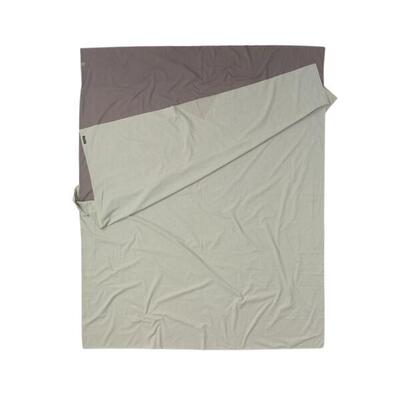 Travelsheet double katoen grijs/blauw