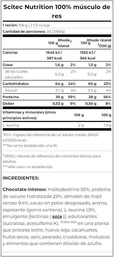 Hard gainer - 100% Beef Muscle - Cioccolato 3180g 4/5