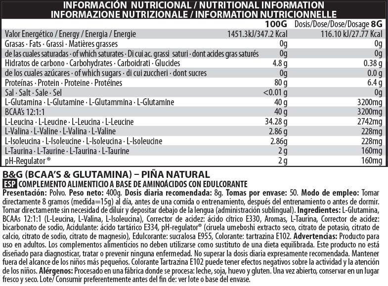 B&G 12:1:1 (BCAA+Glutamine) - 400 g Ananas de BIG 2/3
