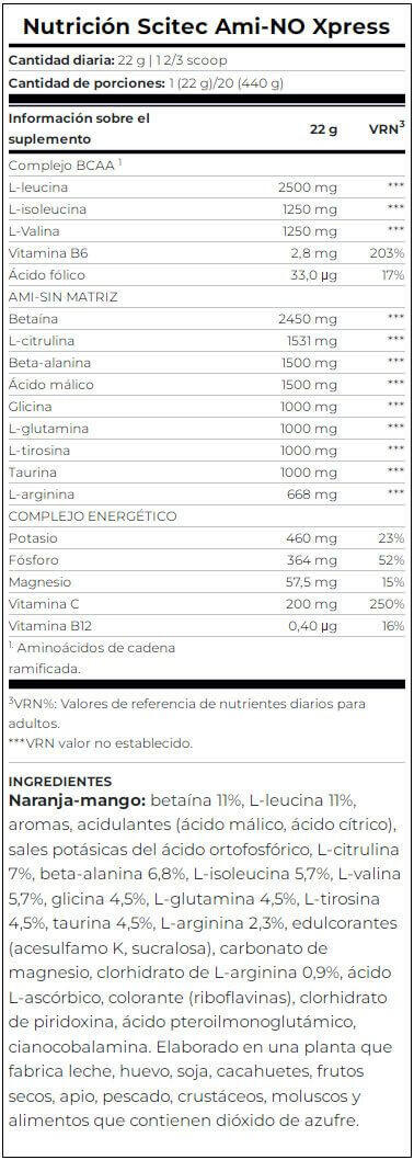 Ami NO Xpress - 440g Orange Mangue de Scitec Nutrition 3/4