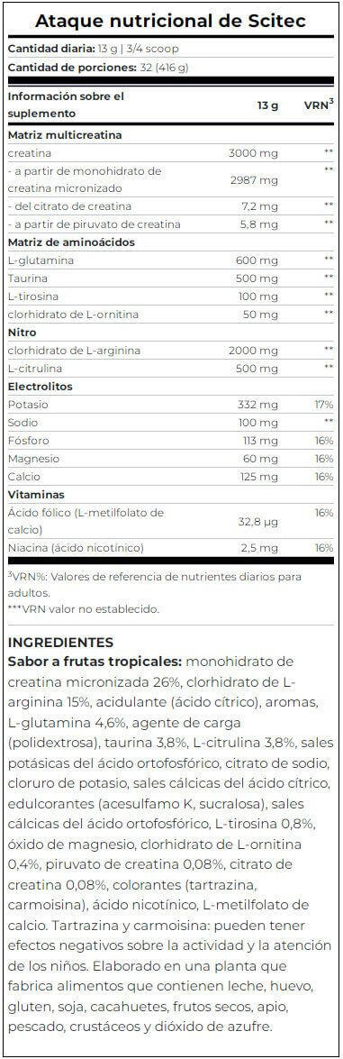 Attack - 416g Tropical de Scitec Nutrition 3/4