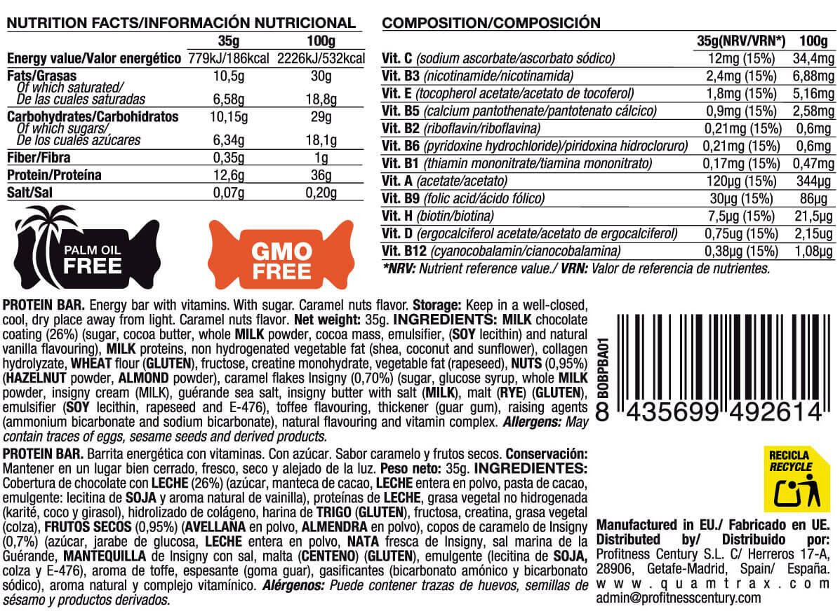 Protein Bar - 35g Nozes de caramelo da Quamtrax 2/3