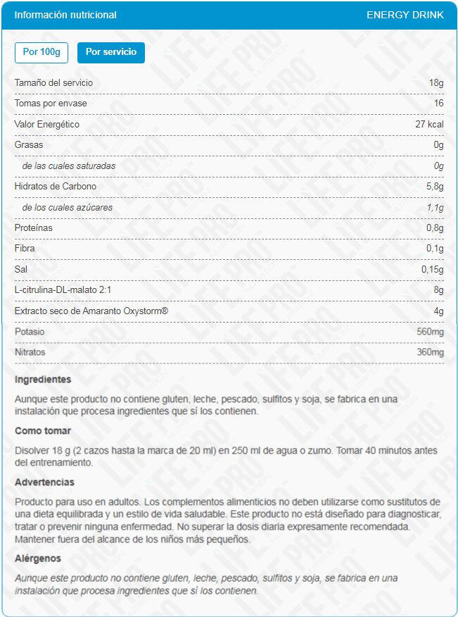 Rage Pro Stimulanzienfrei - 290 g LifePRO Energy Drink 4/5