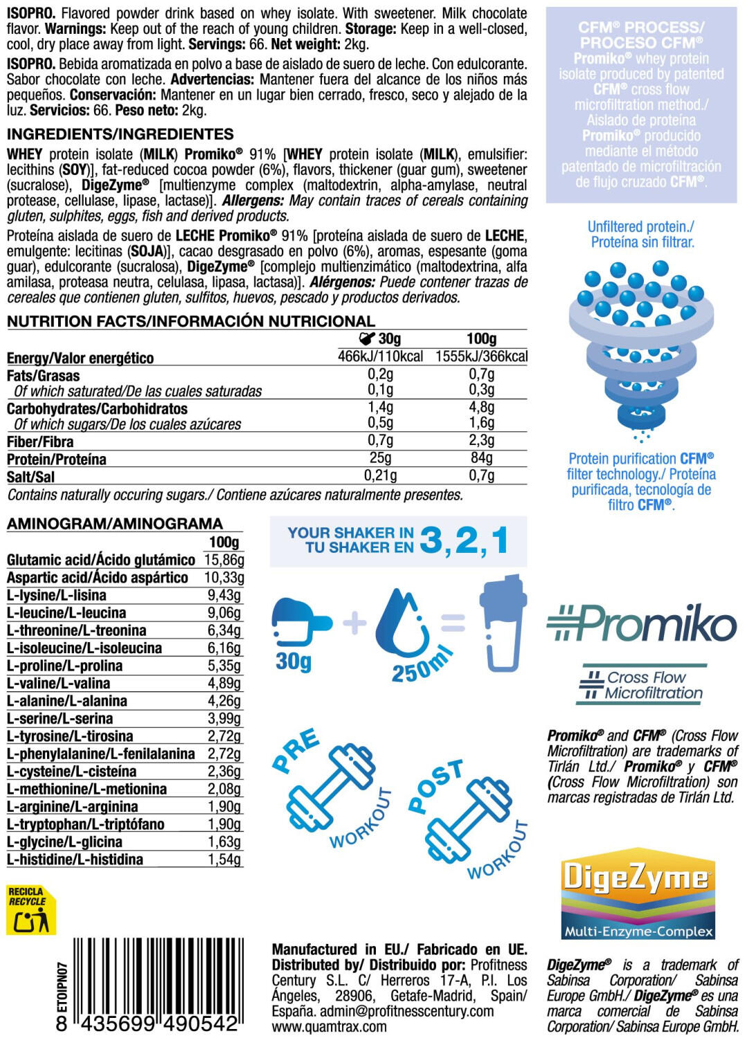 Isopro - Cioccolato al latte Quamtrax da 2 kg 5/6