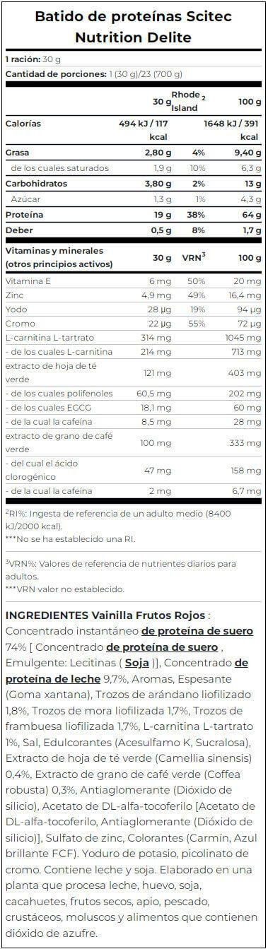 Protein Delite Shake - 700 g Vaniglia con Frutti di Bosco Scitec Nutrition 3/4