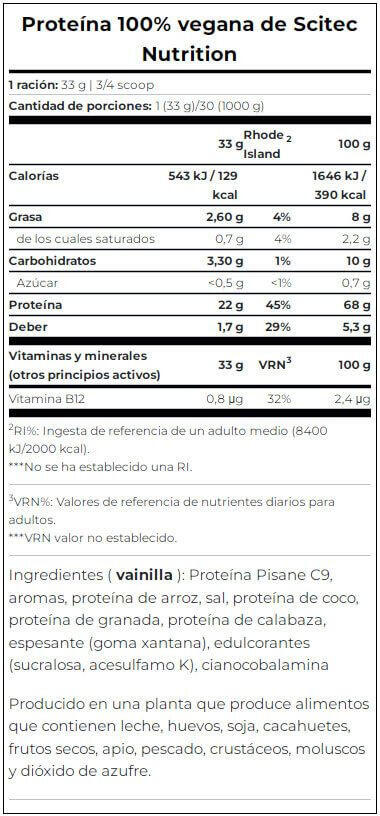 Plantaardige Eiwitten - 100% Veganistisch Eiwit (1kg) - Vanille 4/5