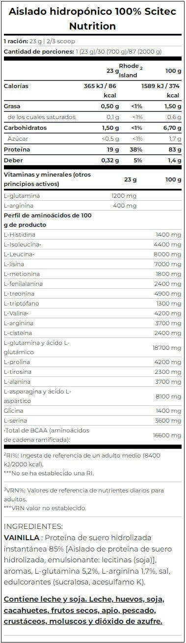 Whey hydrolysée - 100% Hydro Isolate - Vanille 4/5