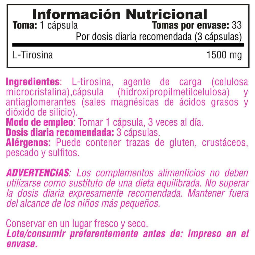 L-tyrosine - 100 vegetable capsules de Smart Supplements 4/5