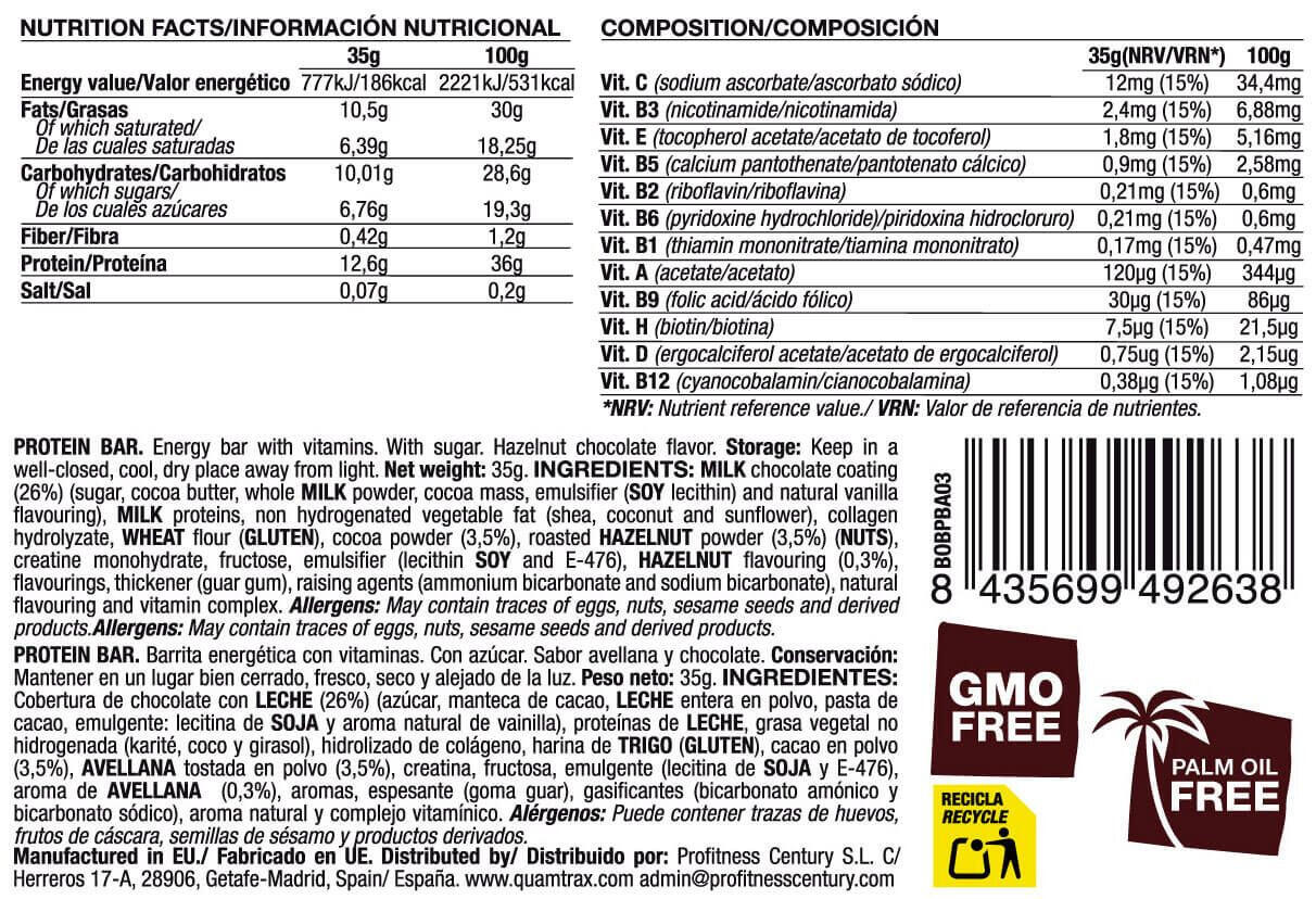 Barrita proteica - Fitness - Unissexo - Snack 35 g - Sabor chocolate 4/5