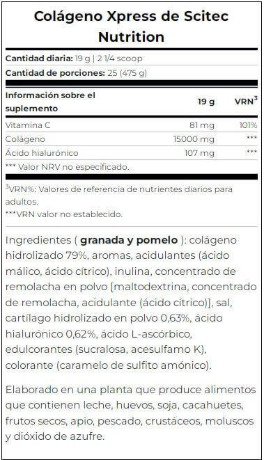 Collagène - Collagen Xpress - Grenade Pamplemousse 475g 4/5