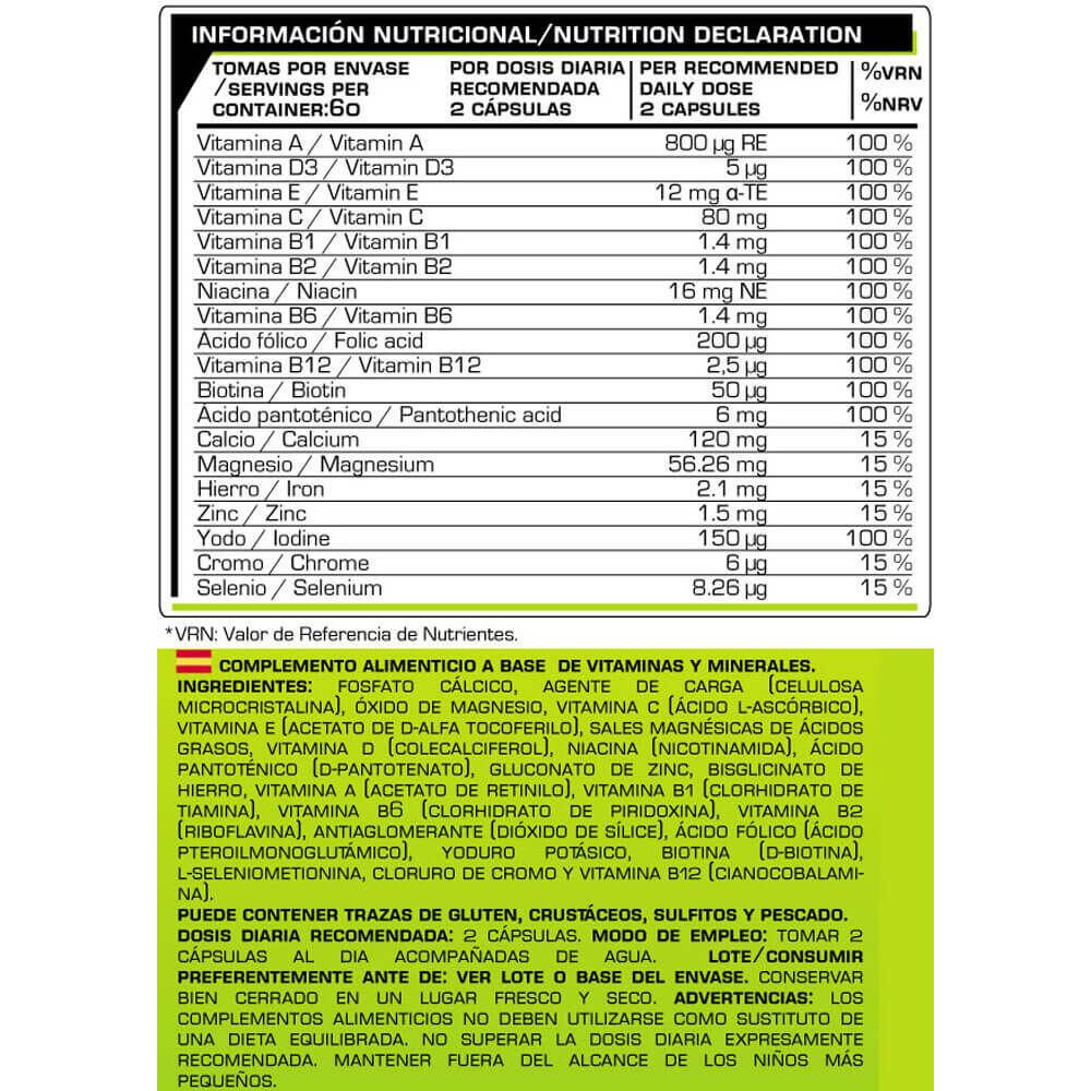 Multi vitamin - 120 vegetable capsules de Iron Addict Labs 4/5