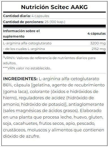 AAKG - 100 Cápsulas Scitec Nutrition 4/5