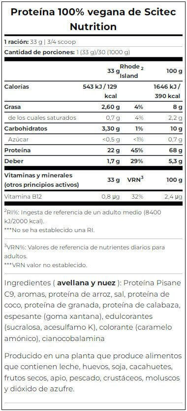 Plantaardige Eiwitten - 100% Veganistisch Eiwit (1kg) - Hazelnoot & Walnoot 4/5