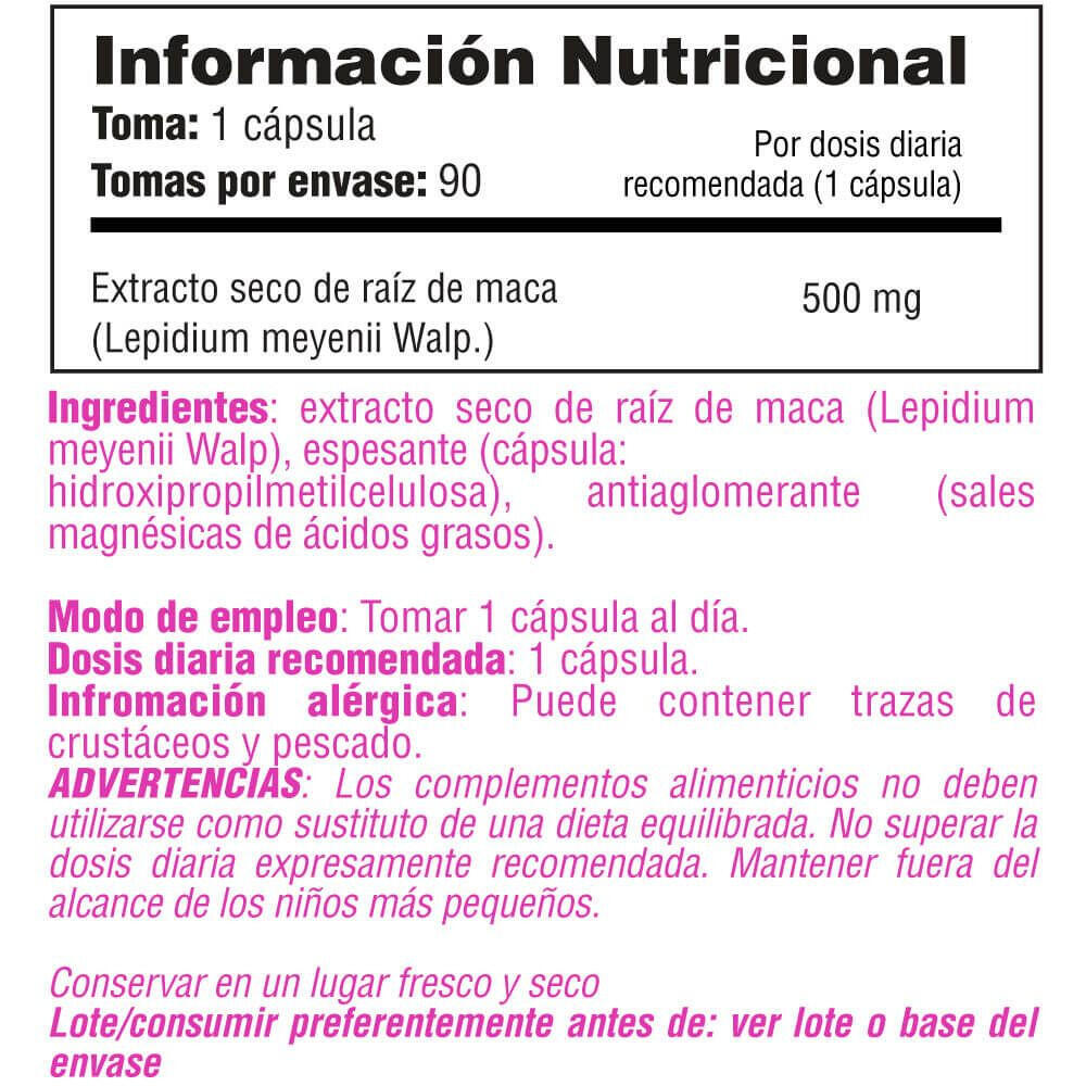 Maca 500 mg - 90 kapsułek Smart Supplements