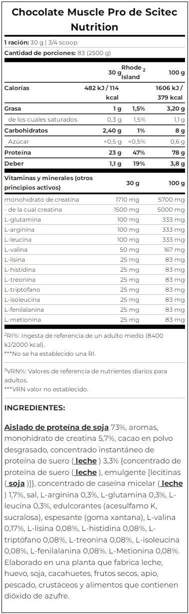 Proteine multi-fonte - Muscle Pro - Cioccolato 2500g 5/6