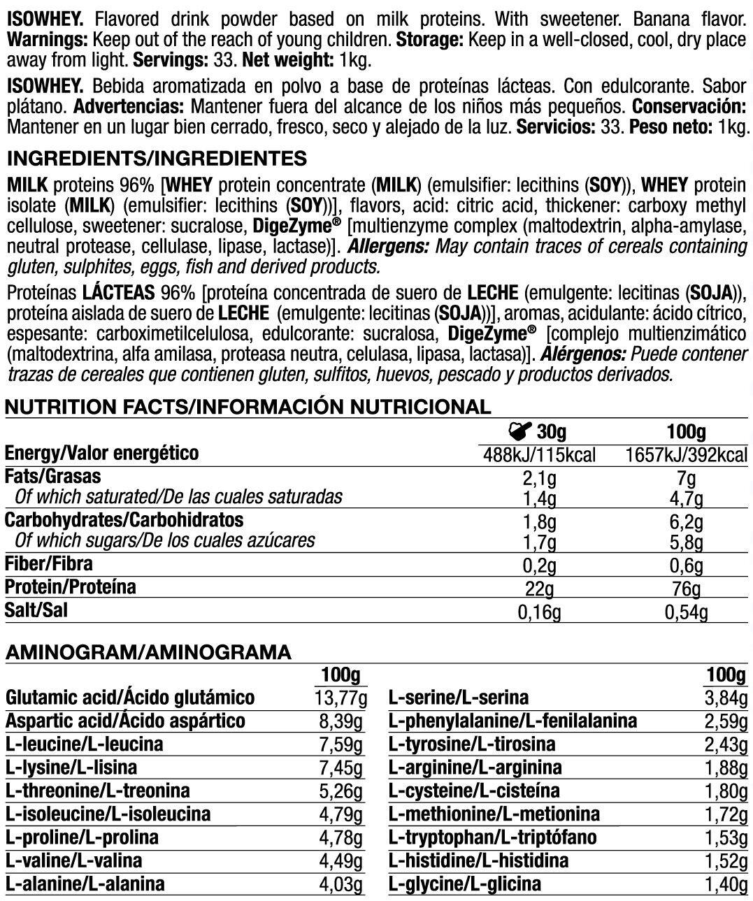 IsoWhey - 1Kg Platano Quamtrax 5/7