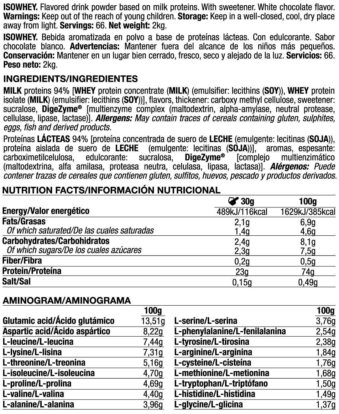 Isowhey - 2kg Chocolat Blanc de Quamtrax 5/6