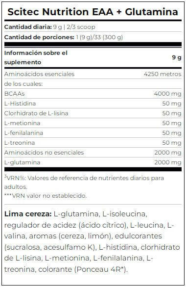 EAA + Glutamin - 300 g Kirsch-Limette Scitec Nutrition 5/6