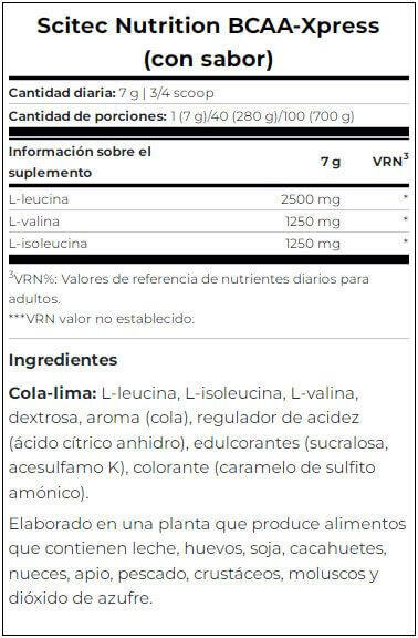 BCAA Xpress - 700g Cola Citrus Scitec Nutrition 2/3