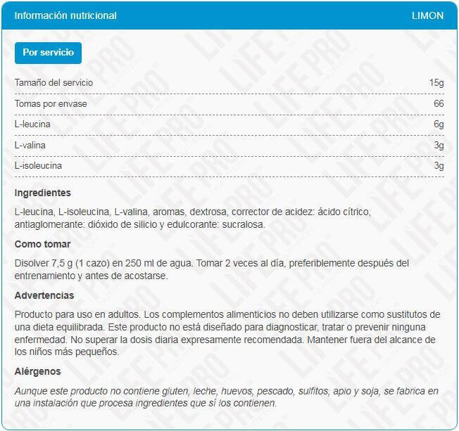 BCAA Life Pro BCAA 2:1:1 500g 4/5