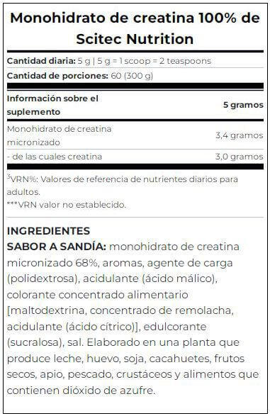 Créatine Monohydrate - 300g Pastèque de Scitec Nutrition 2/2