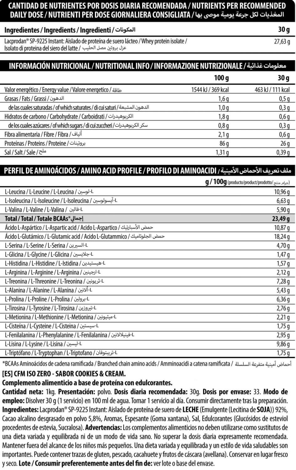 CFM ISO Zero - 1Kg Cookies & Cream BIG 4/5