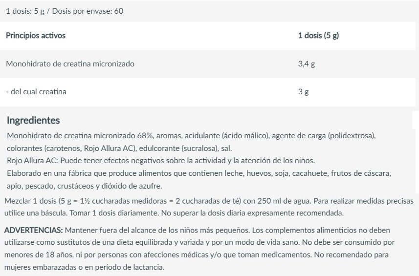 100% Creatina Monohidrato - 300g Piña Mango Biotech USA 5/6