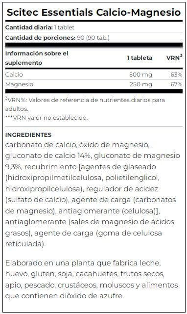 Calcium en magnesium 750 mg - 90 tabletten Scitec Nutrition 4/5