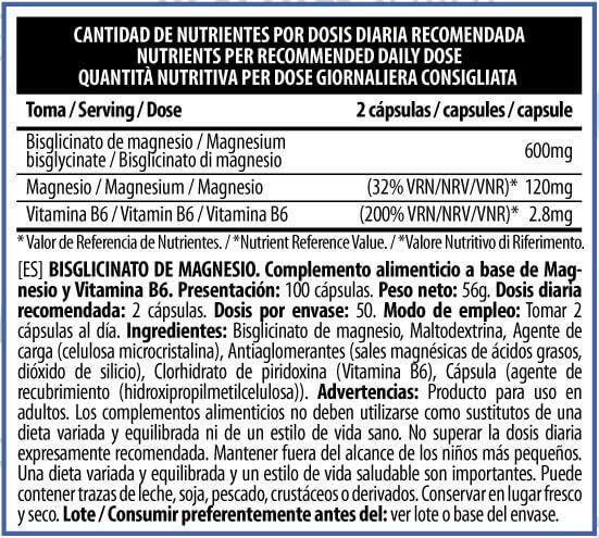 Bisglycinate de Magnésium - 100 caps de BIG 3/4