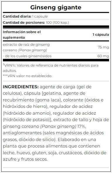 Mega Ginseng - 100 Capsules Scitec Nutrition 3/4