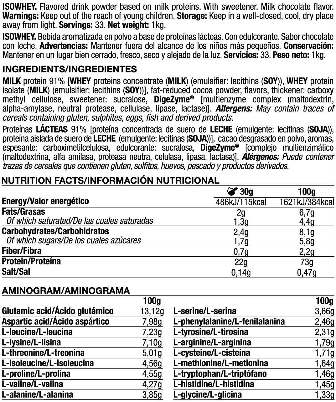 IsoWhey - 1Kg Chocolate con Leche Quamtrax 2/3