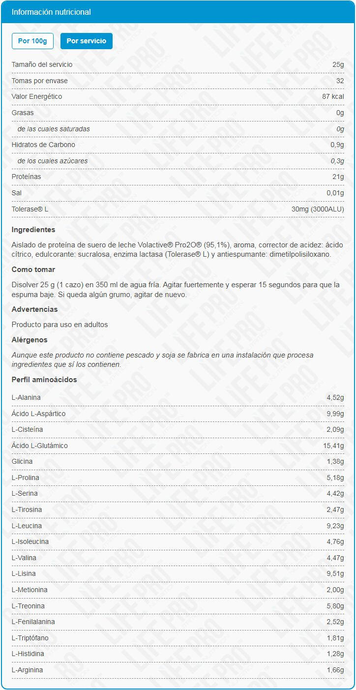 100% clear isolate zero - 800g Limonade de LifePRO 4/5
