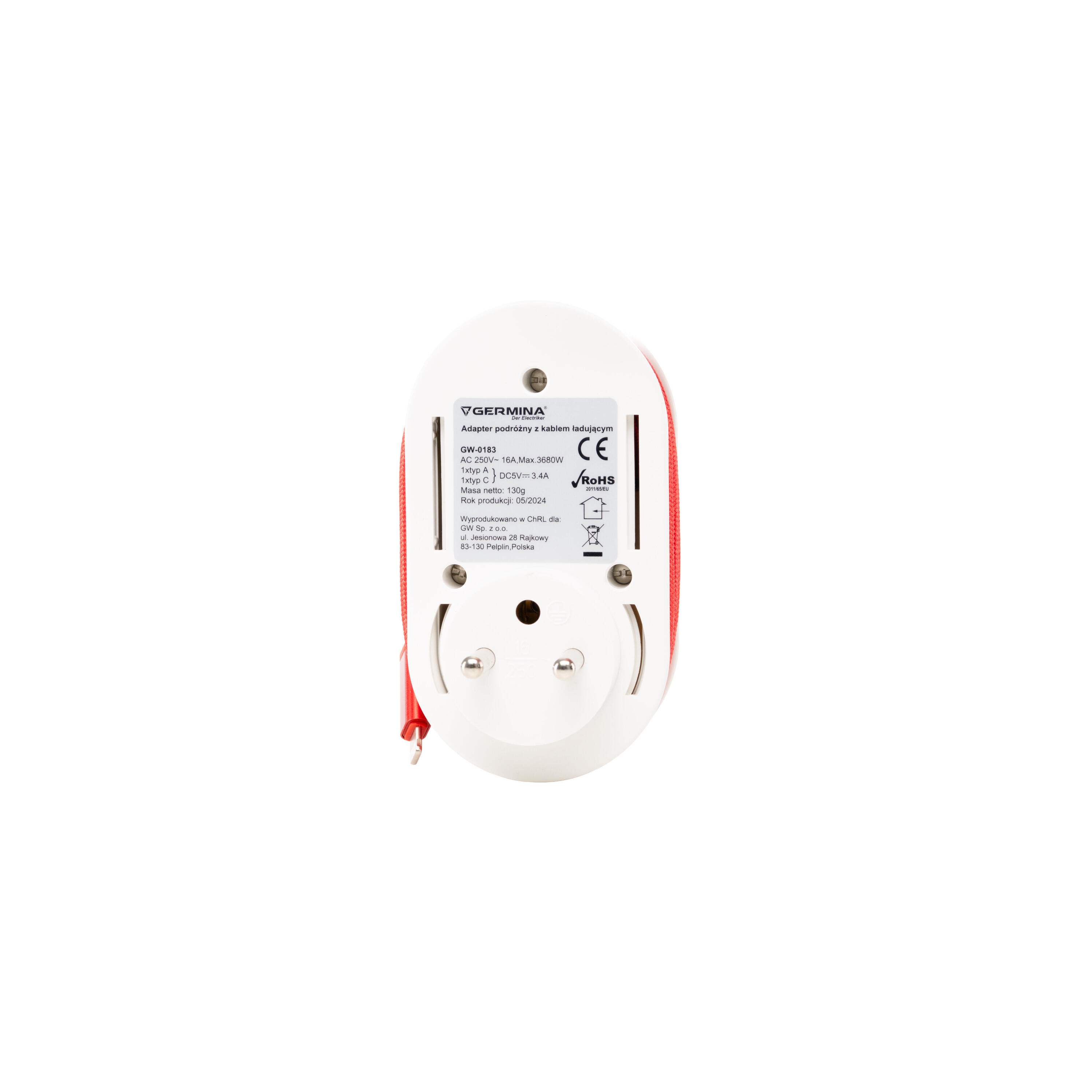 Adapter podróżny z kablem ładującym Germina 6/7